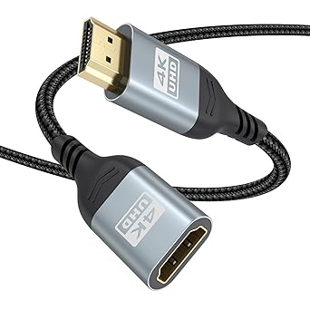 HDMI Extension Cable 15 FT, 4K HDMI Extender Cable Male to Female Adapter Extension Cord 4K@60Hz, 2K, 1080P, ARC, HDR Compatible with Laptop, HDTV, Monitor, Roku, Fire TV Stick, Xbox, PS5