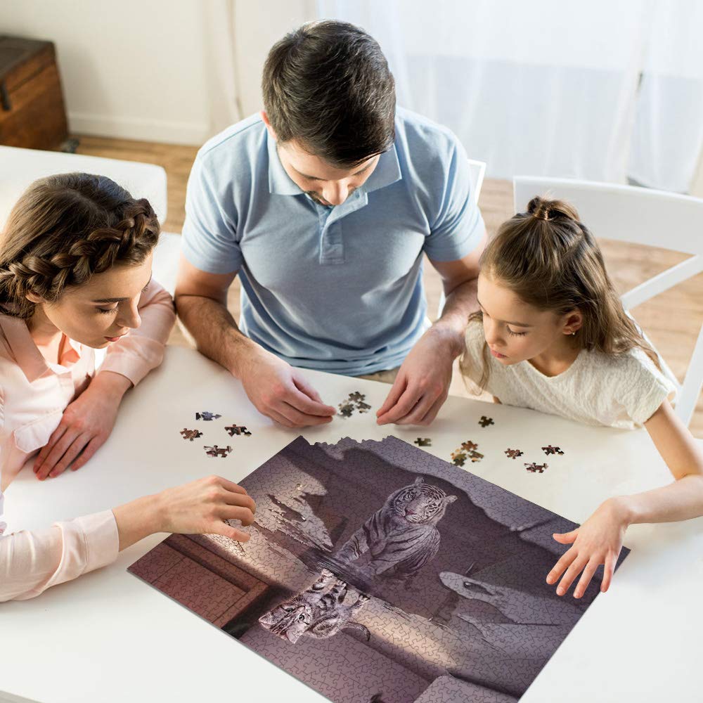 1000 Piece Jigsaw Puzzle for Adults,「Cat with Tiger in Heart」,Premium Recyclable Materials and High Definition Printing Puzzle,Family Play,Team Building,Present & Gift for Lovers or Friends. — view 7