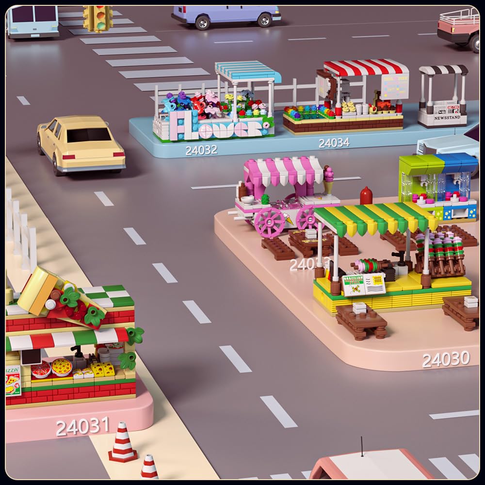 Mould King Creative 24030 – Negozio Di Kebab In Mattoncini – Set 243 Pezzi – Edificio Modulare Street View