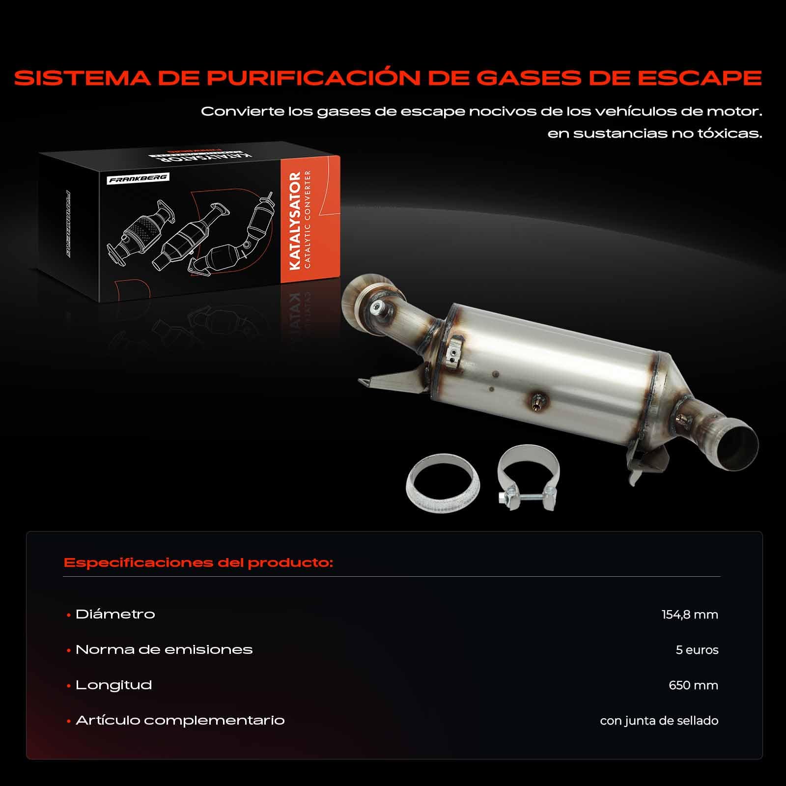 Frankberg Filtro de partículas diésel Compatible con Clase C W204 C220 C250 2.1L CLS C218 CLS220 CLS250 2.1L Clase E W212 E220 E220 E250 E300 2.1L Replace# 2044907436