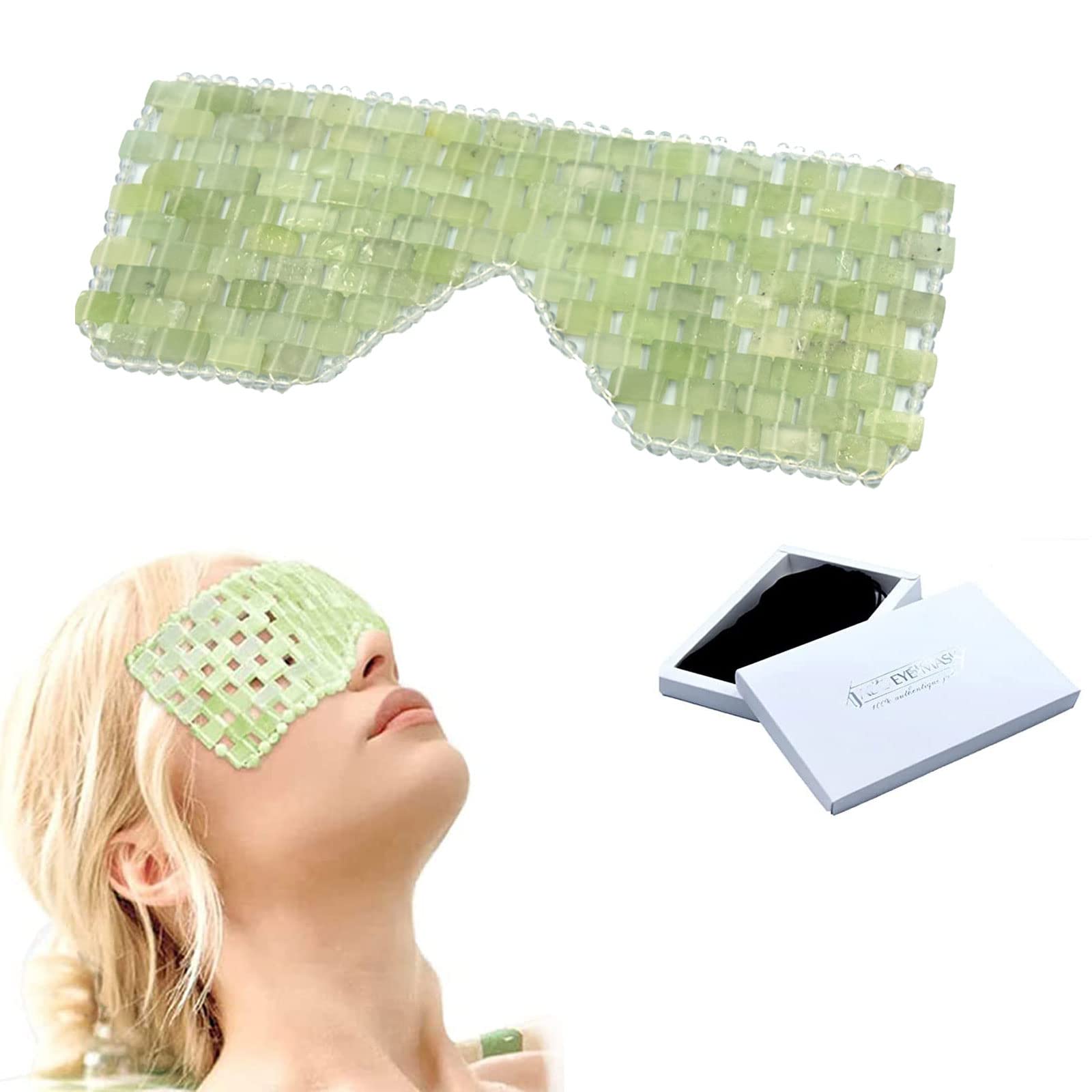 Leilalauer Alleviate Jade Eye Mask,Jade Cooling Eye Mask,Cold Eye Compress for Puffy Eyes Reusable