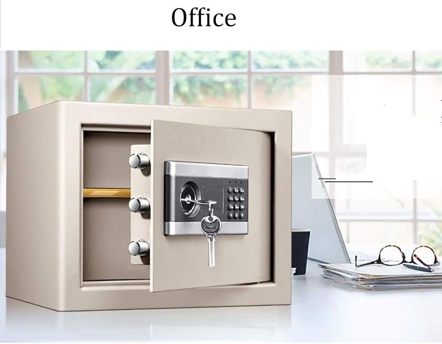 Steel Electronic Powered Keys Safety Wall Mountable Large Home Office (Color : Black) safe
