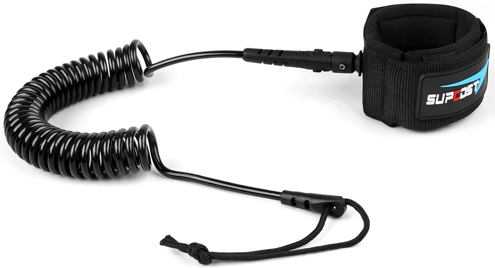 10 ft Surf Board Leash, 5.5mm/7.0mm Thick Urethane Coiled Paddle Board Leash. Coiled Spring Leg Foot Rope SUP Leash for Shortboard, Longboard, Paddleboard, Kayak