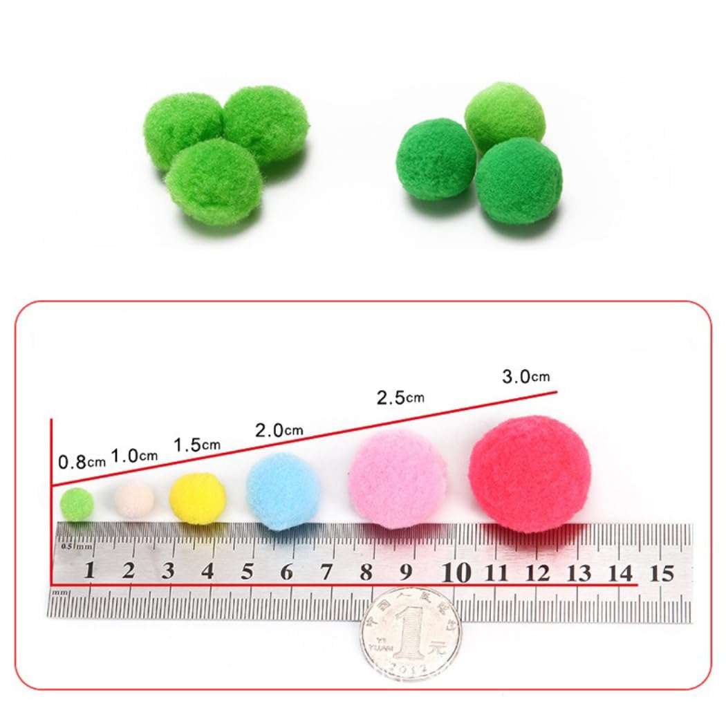 Lot De 200 Balles En Peluche 3 Cm - Mini Pompons Colorés Multicolores Pour Bricolage Et Décoration