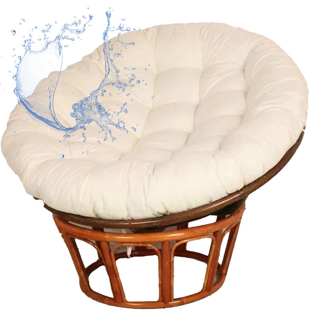 Aocase No01 Comfortable Egg Replacement Chair Cushion Waterproof Outdoor Double Seat Swing Egg Chair Cushion Round Pad For Papasan, Egg Shape Hanging Basket Chairs For Garden Patio Living Room,,60×60Cm