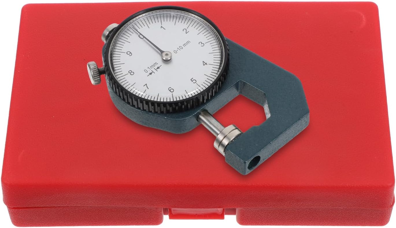 Cabilock Dial Thickness Gauge 0-10mm Portable Precision Thickness Meter with 0.1mm Accuracy for Leather Paper Cloth and Thin Materials for Industrial and Craft Use