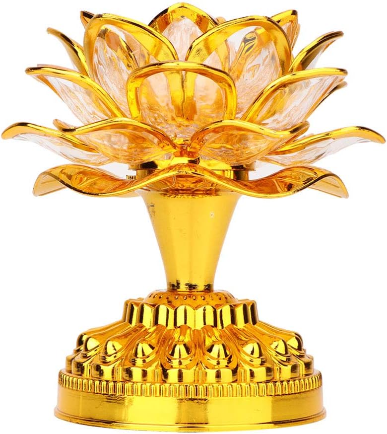GLOGLOW Portable Buddhist Prayer Machine, Automatic LED Lotus Lamp with 36 Chanting Songs for Spiritual Wellness at Home (Battery Not Included)