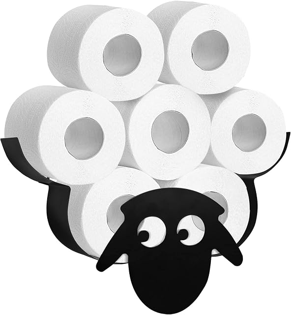 AllRight Creative Toilet Roll Holder Toilet Roll Holder Wall-Mounted Metal Tissue Storage Rack Toilet Roll Storage Rack Animal Shape Paper Tube Rack for Home Decoration