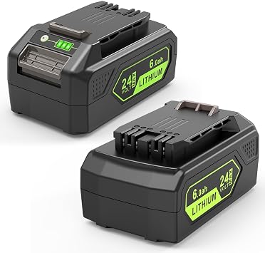 TREE.NB 24V 6.0Ah Replacement for Greenworks 24V Battery Long-Lasting Compatible with Greenworks 24 Volt Lithium Lawn Mower Battery 29842 29852 LB24A020 for Greenworks Trimmer Weed Blower 2Pack