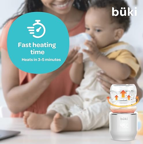 Miniatura 5 de Büki Calentador de biberones portátil Calentador de biberones de viaje alimentado por batería Calienta con precisión y rapidez el agua, fórmula y