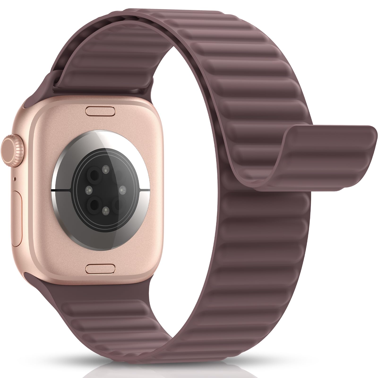 Higgs Magnetic Silicone Sport Strap Compatible with Apple Watch Straps 44mm 40mm 38mm 41mm 42mm 45mm 46mm 49mm for Men Women, Soft iWatch Wrist Band for Series 11 10 9 SE 8 7 6 5 4 Ultra 3 2 1 — view 10
