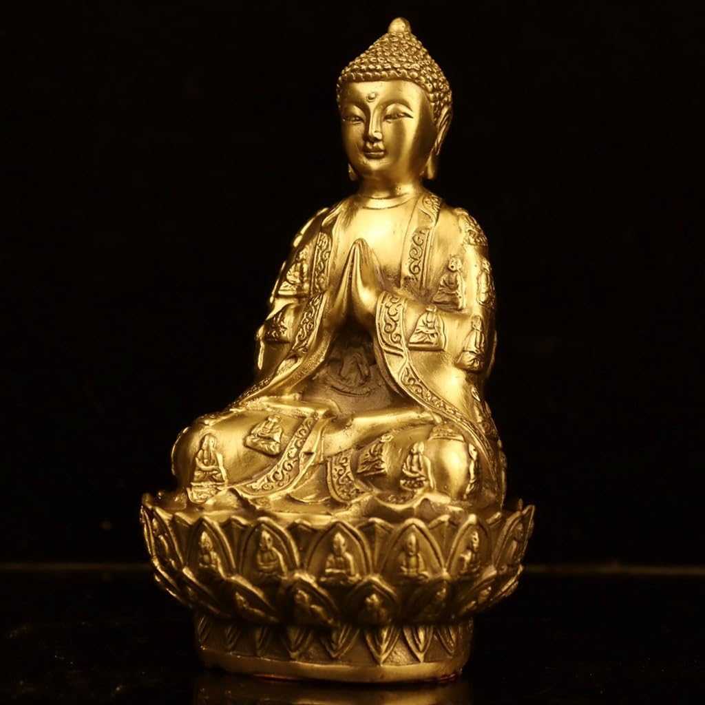 Posąg Buddy do dekoracji wnętrz Zen Ozdoby mosiężne Figurka Buddy Bodhisattwa Dekoracja Dom Medytacja Dekoracja Statua Medytująca Statua Buddy Figurka Rzeźba