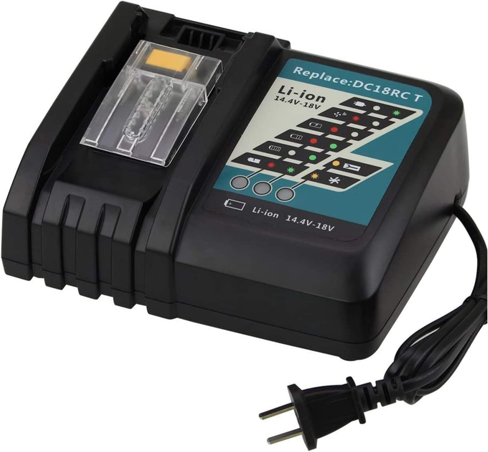 DC18RC Replacement Charger Compatible with Makita Battery Charger 14.4V-18V Lithium ion BL1815 BL1830 BL1840 BL1850 BL1430 BL1440 BL1450