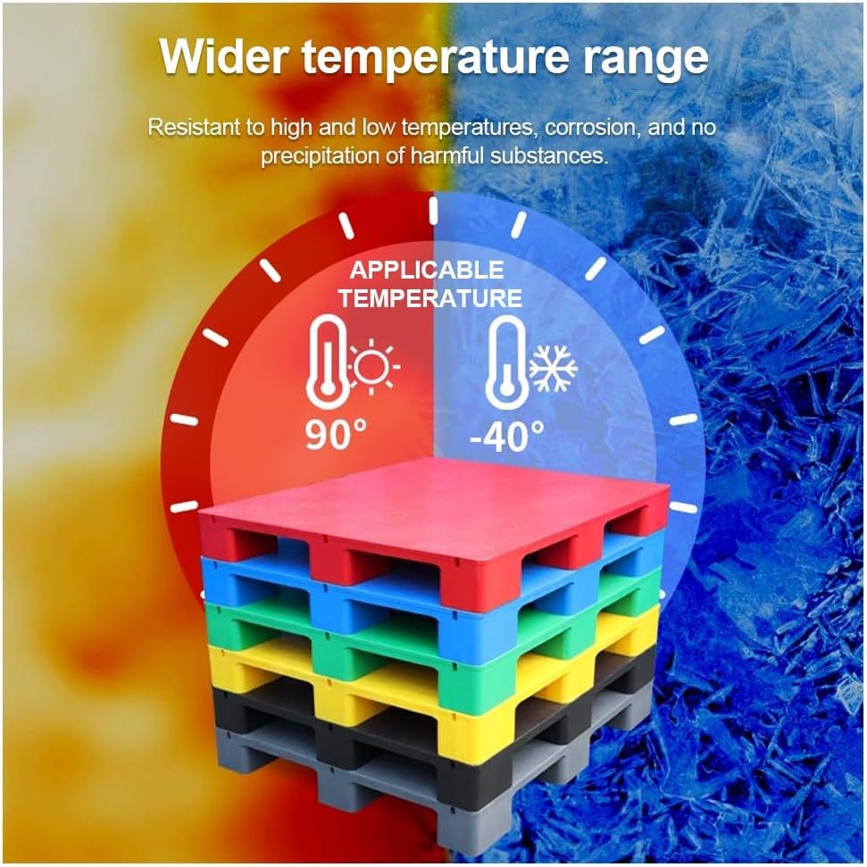 Heavy Duty Plastic Pallets For Storing Goods,Pallet Racking,Waterproof And Moisture-proof,For Warehouses, Industry,Furniture Packaging,Transport Logistics(Red,15.7x11.8x4.7in)