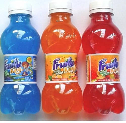 Fruity King 5.75 Fl oz Mini Soda 3 Different Flavors (Pack of 12)