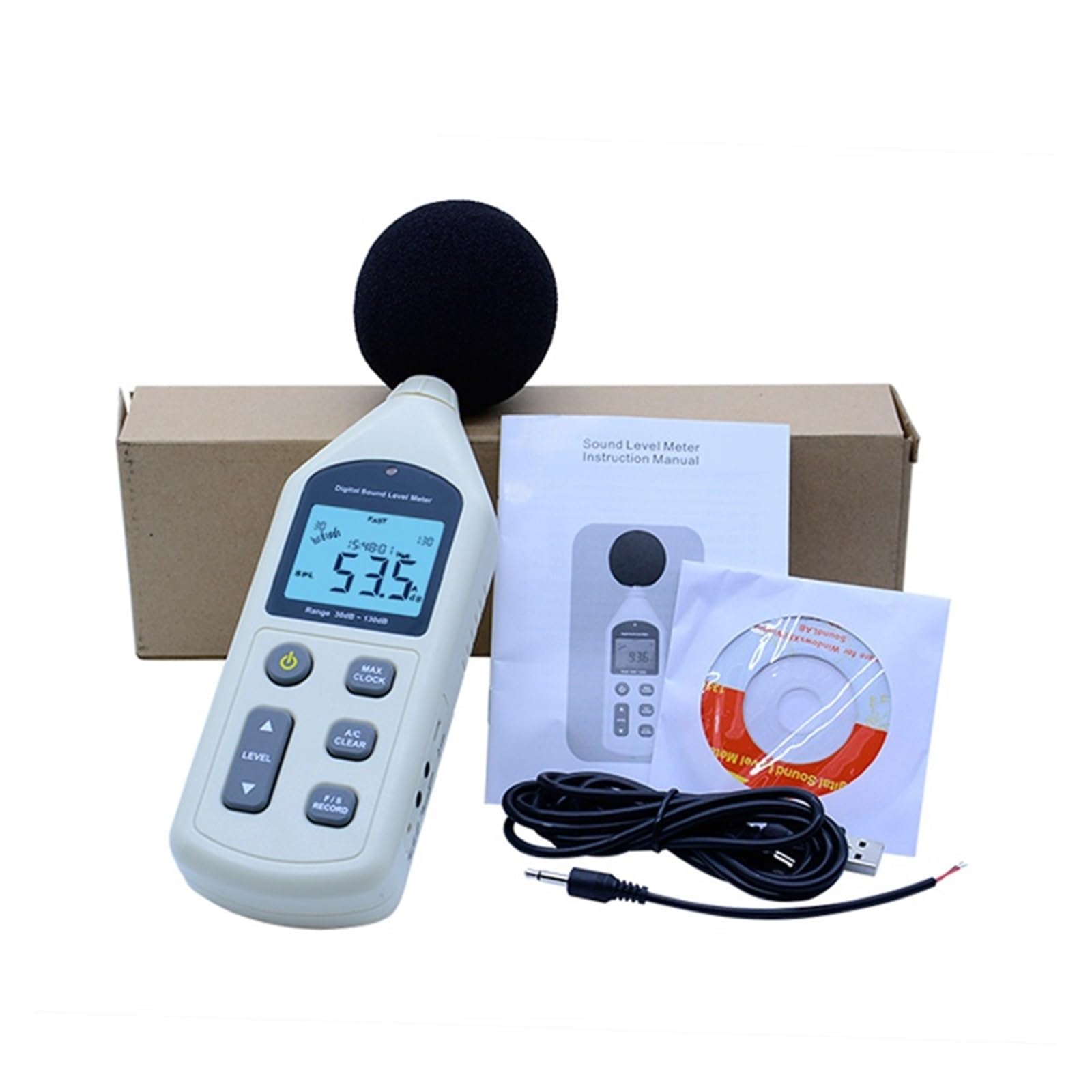 Fonometro Digitale Fonometri digitali 30~130db Logger Decibel Noise Tester Rilevatore Microfono automobilistico Tester del Livello di Rumore Decibel