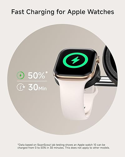 Miniatura 4 de Cargador rápido dual para Apple Watch 11, soporte de cargador inalámbrico magnético para iPhone Air17 Pro Max17 Pro17161514, estación de carga para