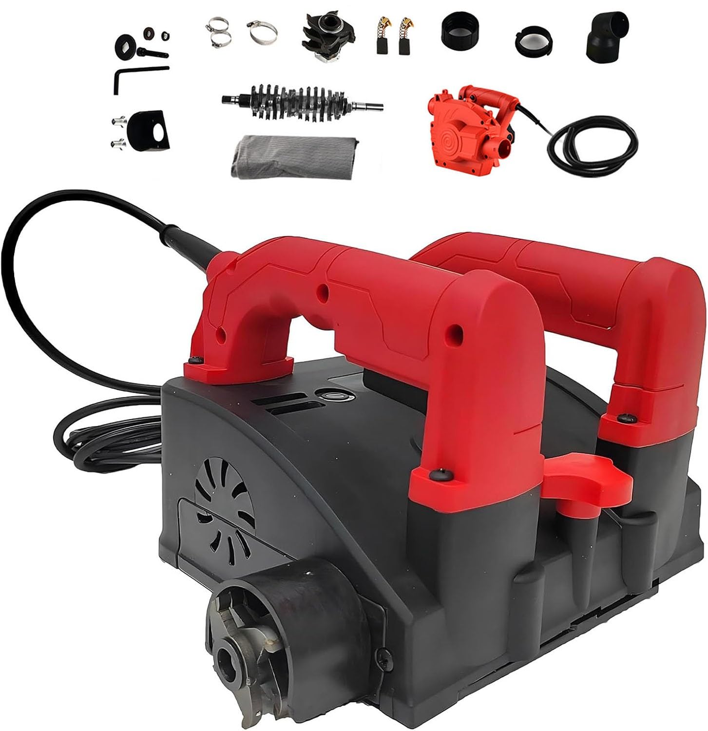 Electric Plaster Wall Planer, with a Vacuum Cleaner,1200 W Refurbishment Router, Wall Router, Renovation Router, Roller Grinder, 4000 RPM(Putty Kit)