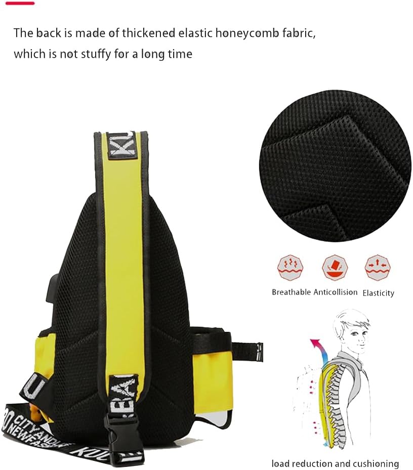 Fashion One-Shoulder Backpack Men's Business Chest Bag Outdoor Casual Men's Shoulder Bag Small Satchel (Black 3)