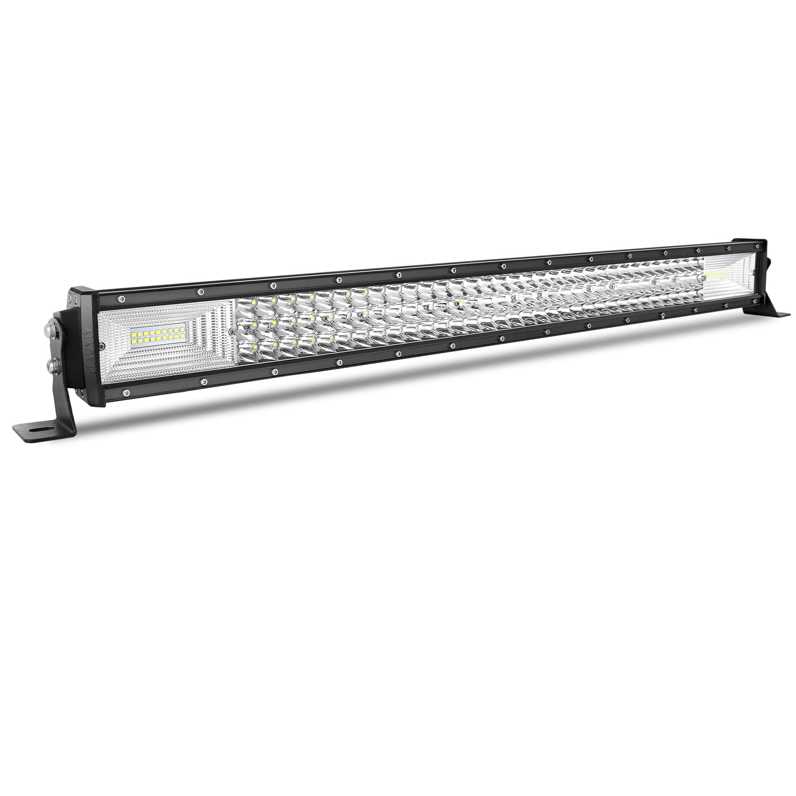 AUXTINGS 32 Inch 405W LED Light Bar 7D Lens Spot Flood Combo Beam Triple Row LED Work Diving Lights for Off Road ATV AWD SUV 4WD 4x4 Pickup,12V 24V DT Connector Waterproof