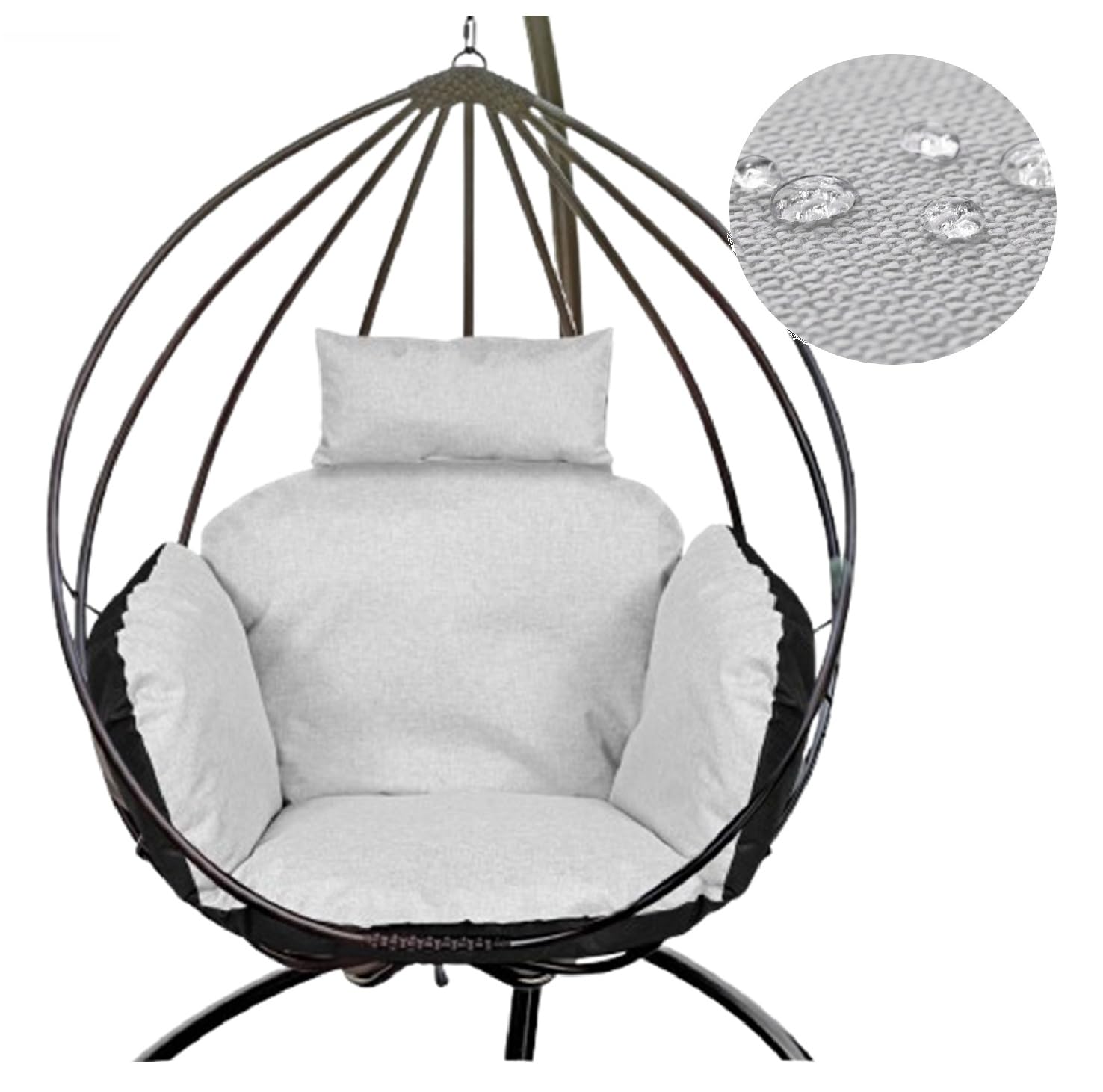 Almohadilla de Asiento para sillón Colgante con Respaldo reposacabezas Columpio para Colgar fácil de Limpiar Impermeable