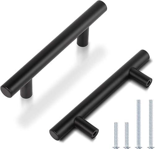 Asas para gabinete de cocina, de acero inoxidable, color negro