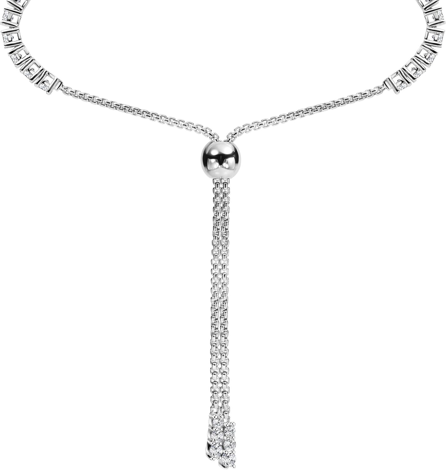 Adjustable Tennis & Bar Bracelets for Women, 0.45–5.50 CTTW Moissanite & Lab Grown Diamond/Emerald, Gold Plated Sterling Silver, Round Brilliant, Gift Box Included