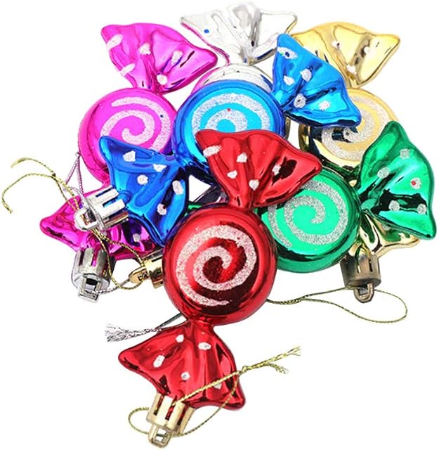 Happyyami 6pcs Sweets Candy Ornaments Xmas Tree Hanging Decorations for Home Wedding Christmas Birthday Party Decoration (6pcs)