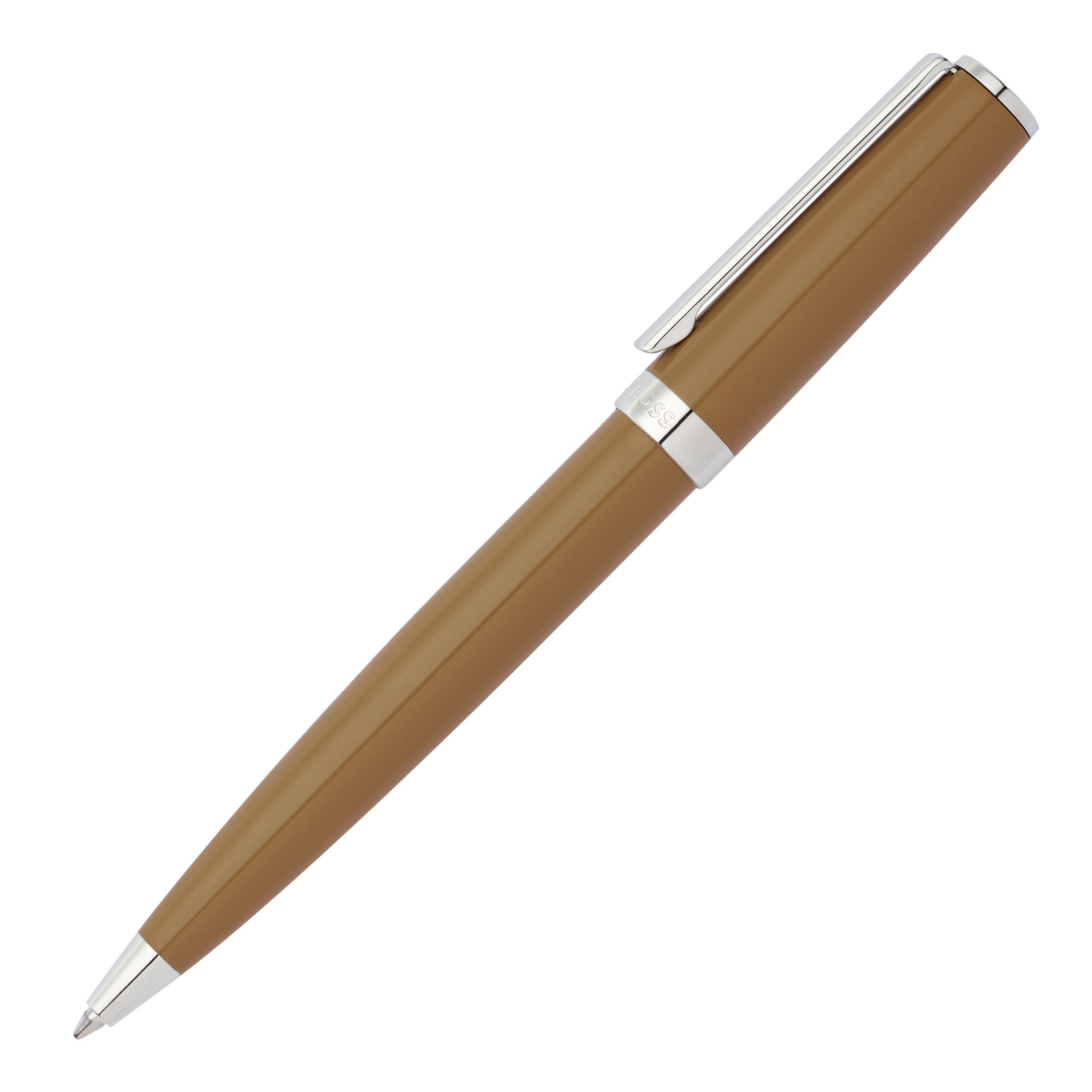 Hugo Boss Stifte-Set Gear Icon Camel HPBR254Z (Kugelschreiber und Tintenroller) | Geschenkbox