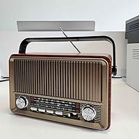 Vista 5 de Retro AM/FM Radio with Speaker and TF/USB Playback Function, Vintage Design Radio with Large Tuning Dial, Long