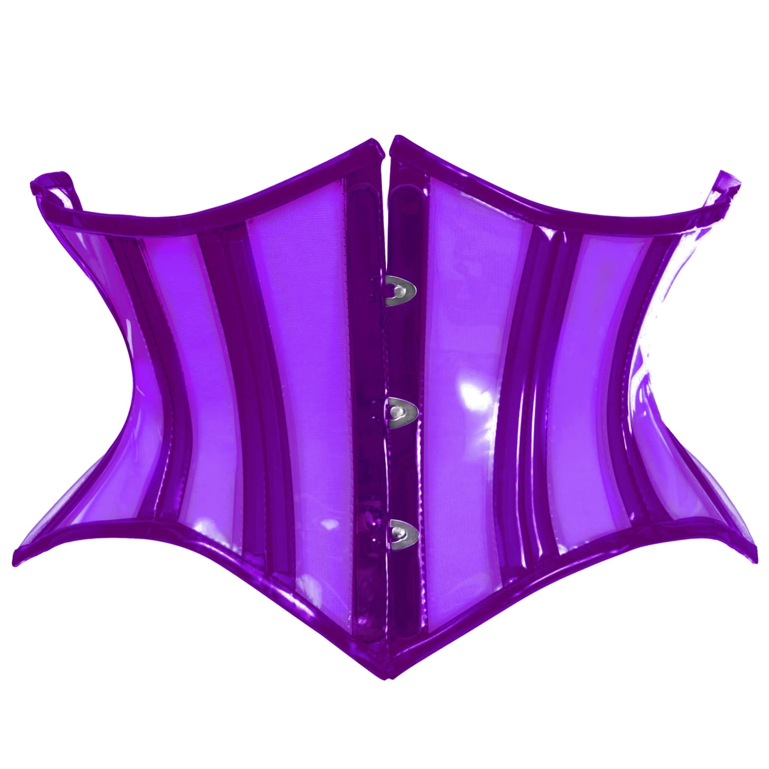 Daisy corsets Womens Lavish Clear Purple Curvy Cut Mini Cincher Corset, Purple, S