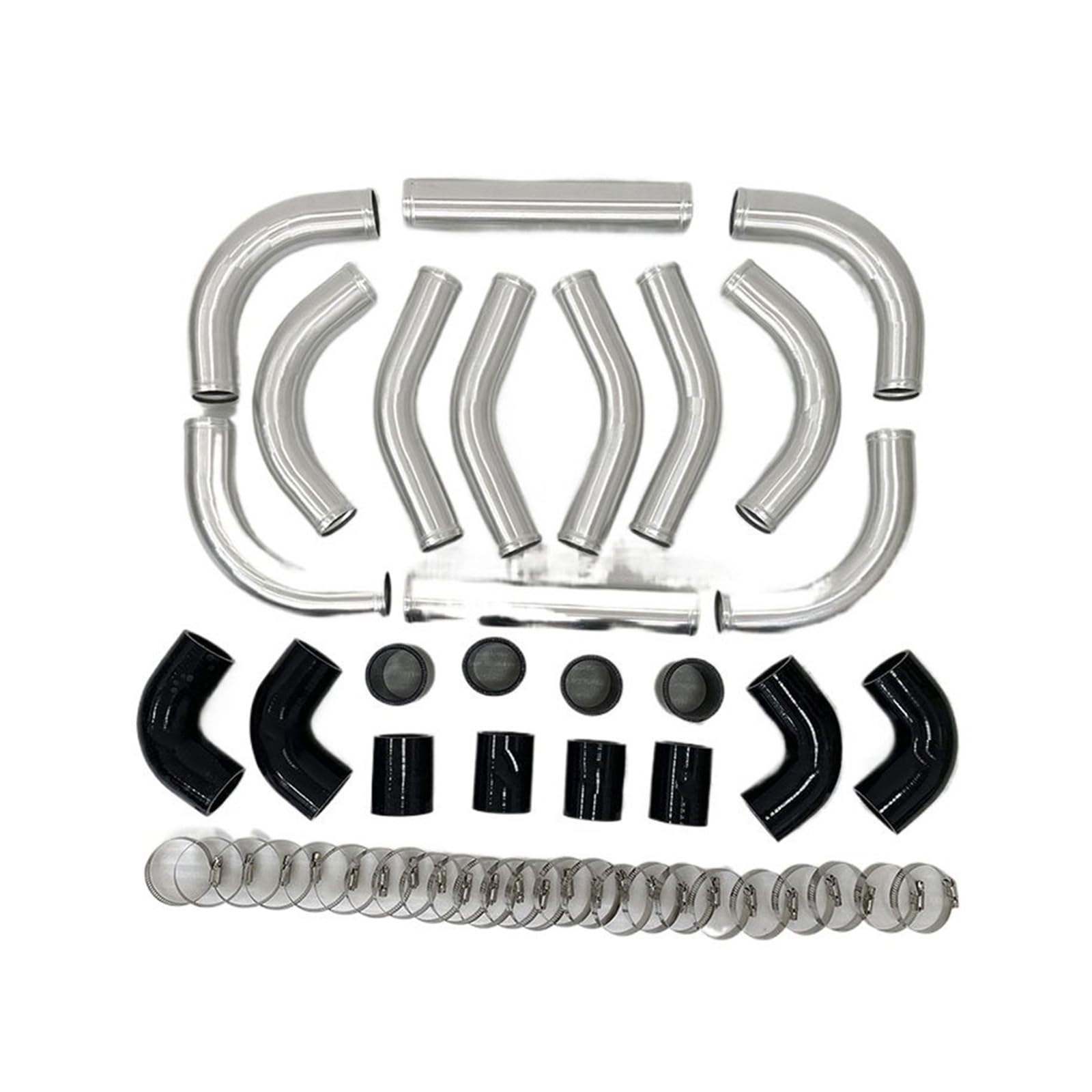 Aluminiowy Uniwersalny Zestaw Rur Intercooler Turbo Rura + Złączka Węża OD 2,0 "2,5" 3 "Cal 300 Mm Długości Intercooler do turbiny samochodowy