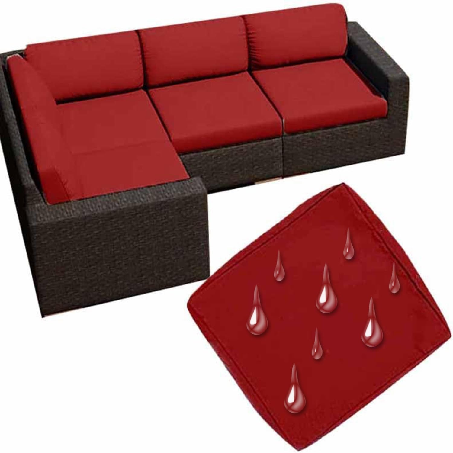 UWOBTN Replacement Outdoor Cushion Covers Waterproof, 50x50 60x60 Garden Sofa Seat Cushion Slipcover With Zipper, Removable Patio Cushion Covers For Indoor Outdoor Rattan Furnitur(Color 9,50x50x5cm)