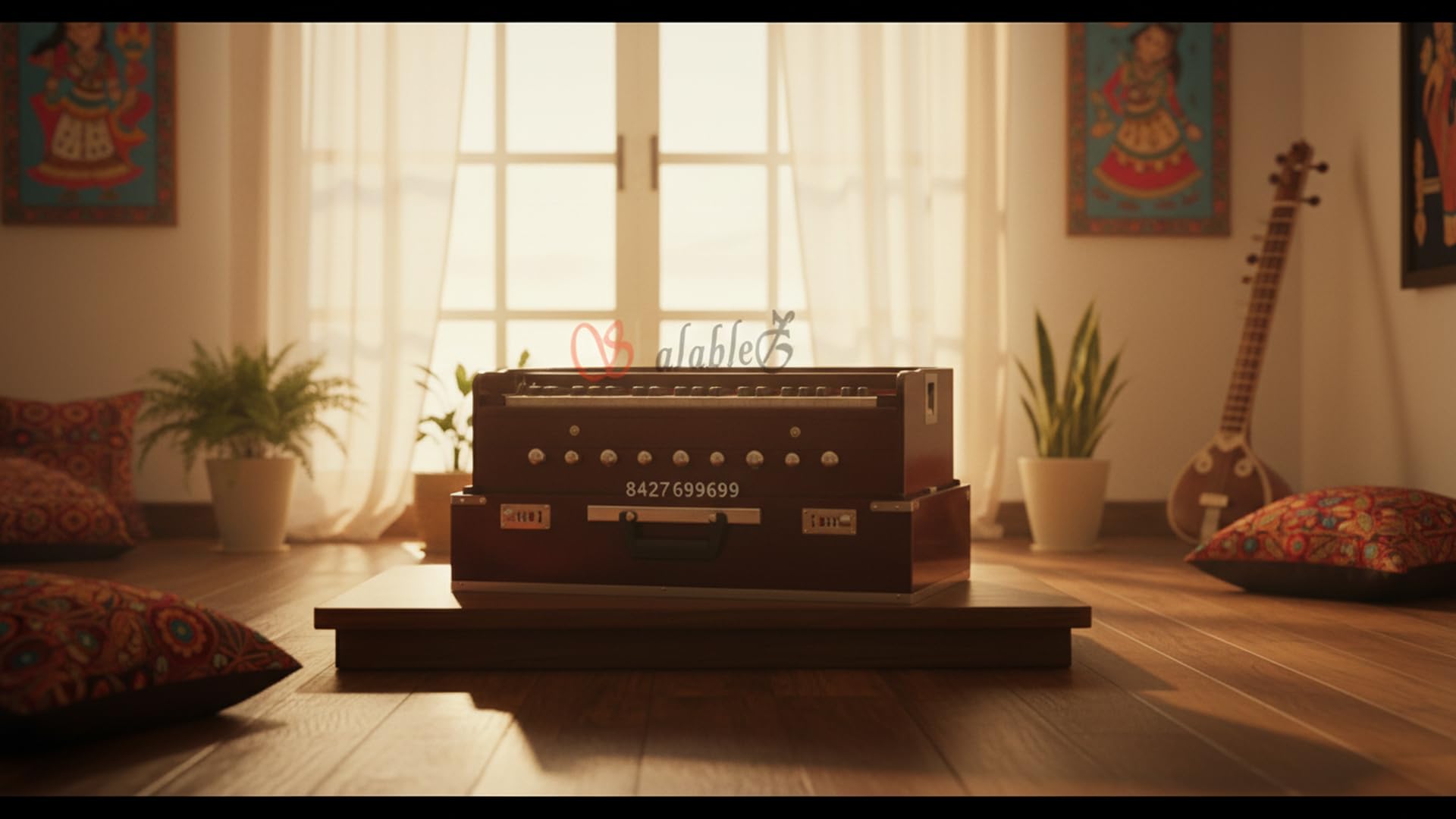Harmonium 2 Line Reed (Bass + męski) 9 korków 42 klawisze składane przenośne harmonium z łącznikiem wysoki dźwięk z bezpłatną torbą składany przenośny oryginalny indyjski instrument muzyczny