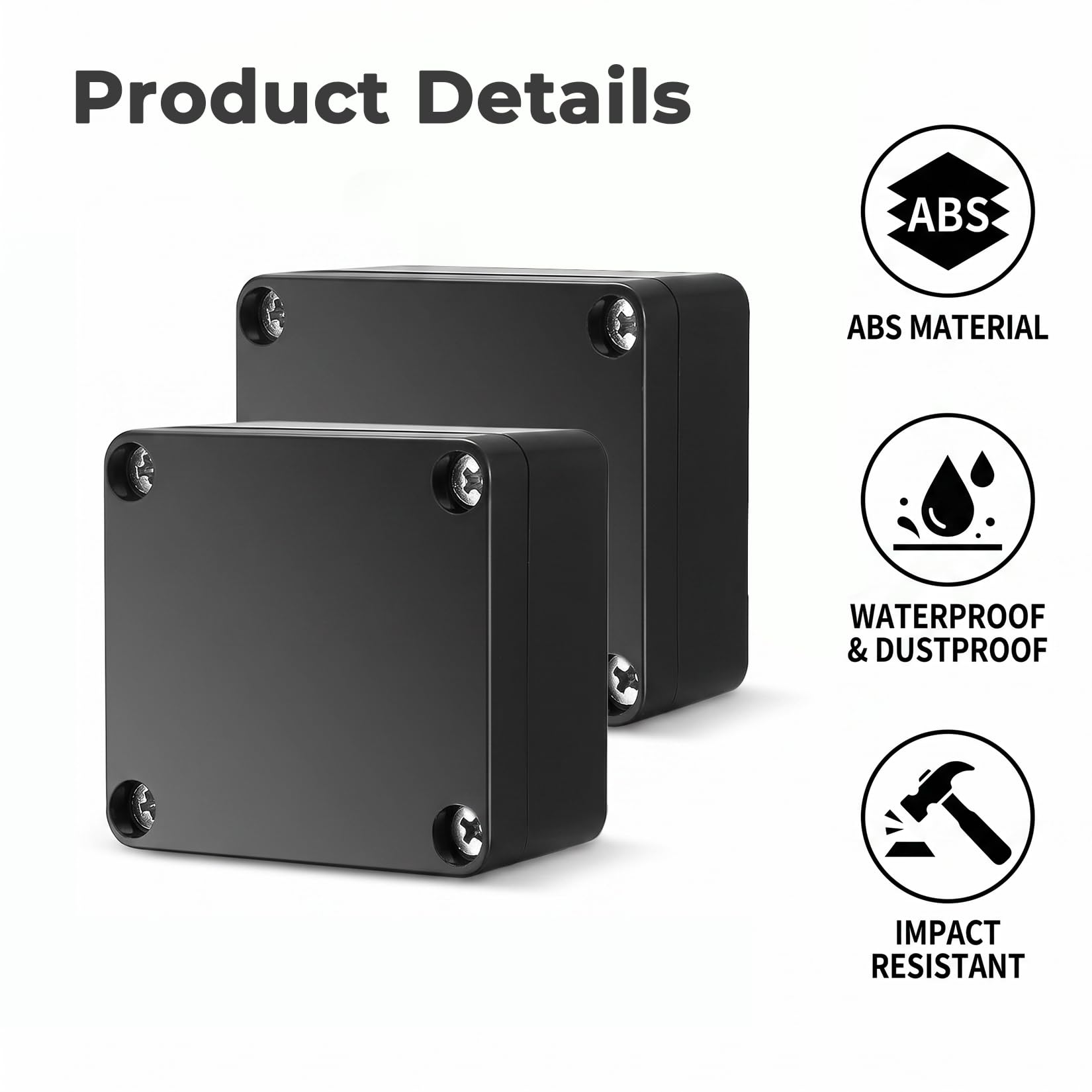 Project Box - 4 Pack Waterproof Electrical Enclosure -3