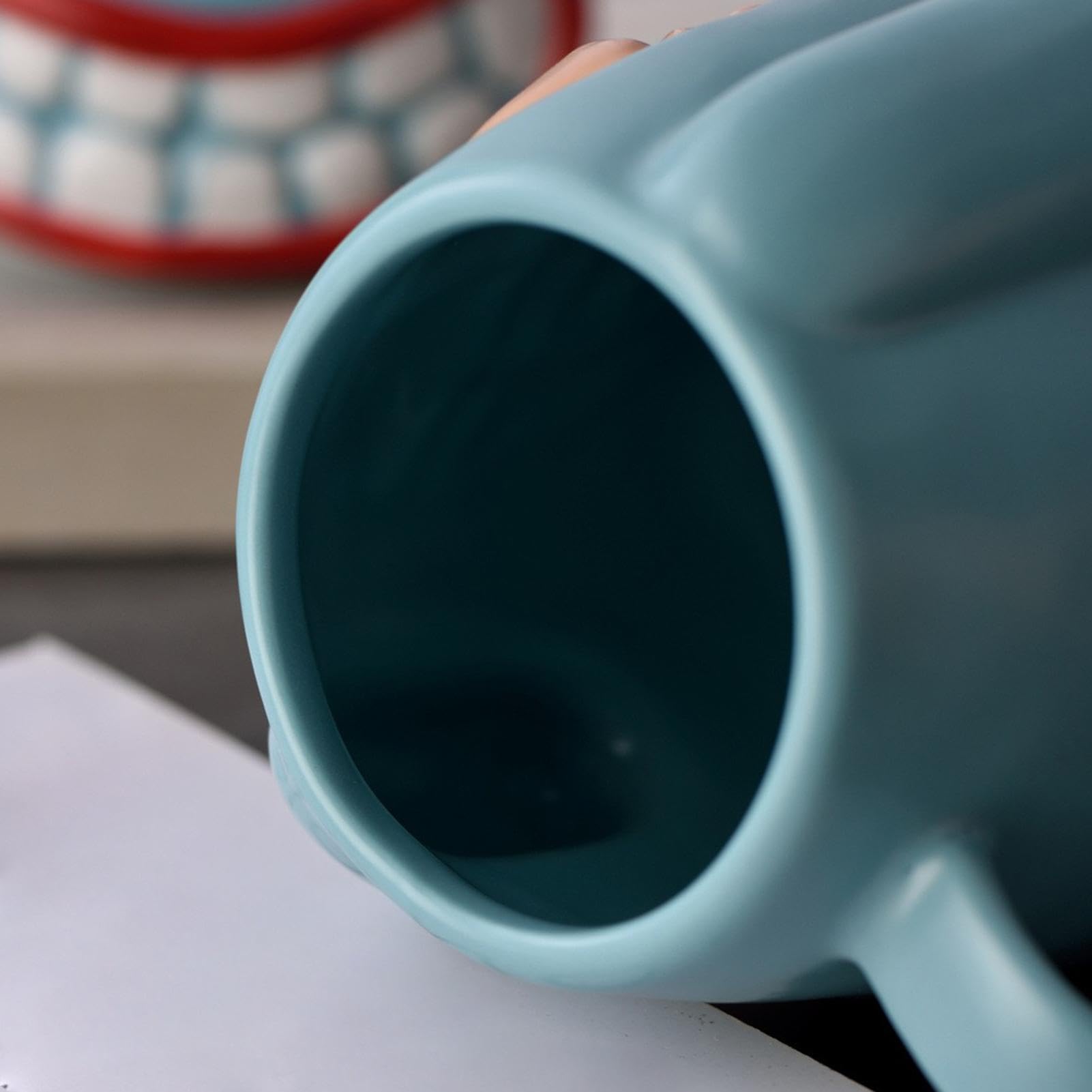 Zabawny kubek do kawy - nowość ceramiczny kubek na wodę z pokrywką - kubek do gorącego i zimnego napoju | do domowego biura mieszkania mężczyźni kobiety rodzina współpracownik