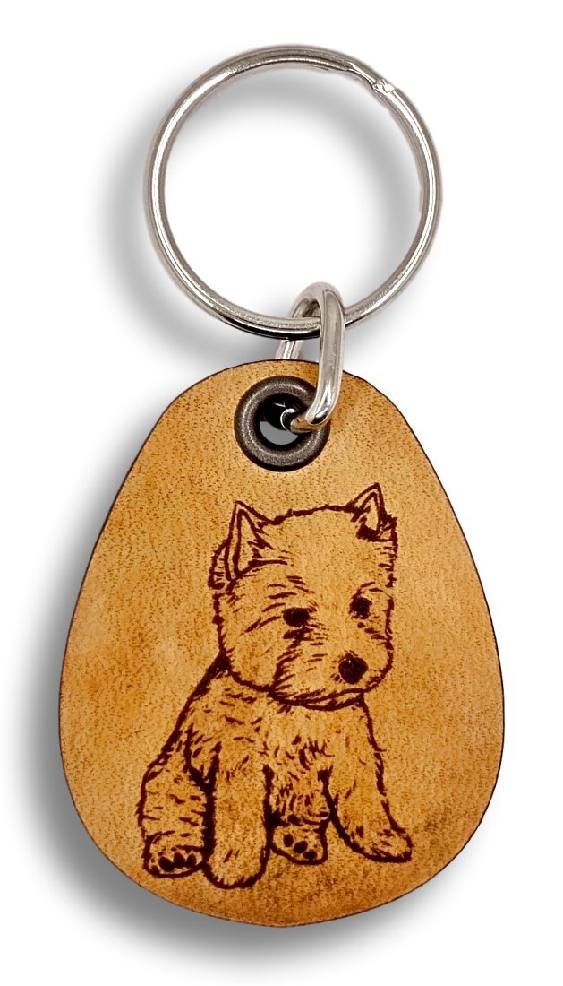 ForLeatherMore - Westie - Genuine Leather Keychain - Pet Key Fobs