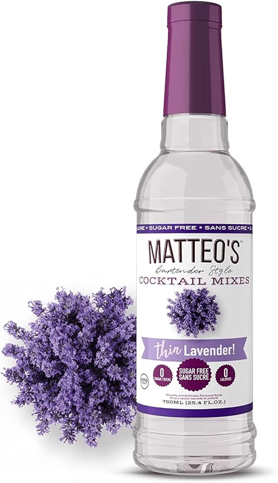 Matteo's Sugar Free Cocktail Mixes Lavender Delicious Cocktail