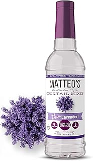 Matteo's Sugar Free Cocktail Mixes - Lavender - Zero Sugar Bartender Inspired Syrups for Cocktails - Flavored Syrups for D...