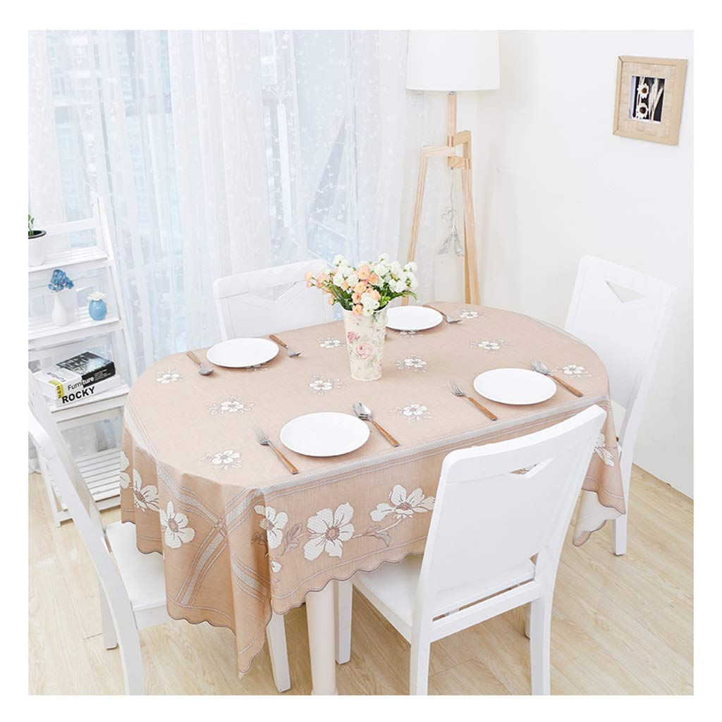 European tablecloth PVC Tablecloth - Oval Folding Waterproof And Oilproof European Lace Tablecloth (Size : 137 * 180cm)
