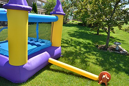Wizard Inflatable Bounce House Bouncer, Spacious Bouncing Area With Fun Slide, Safe Hook-And-Loop Fastener Entrance, Basketball Hoop, Fun Party Wizard Castle Theme, Inflated Size: 9 Ft X 8 Ft X 7 Ft H #TOP3