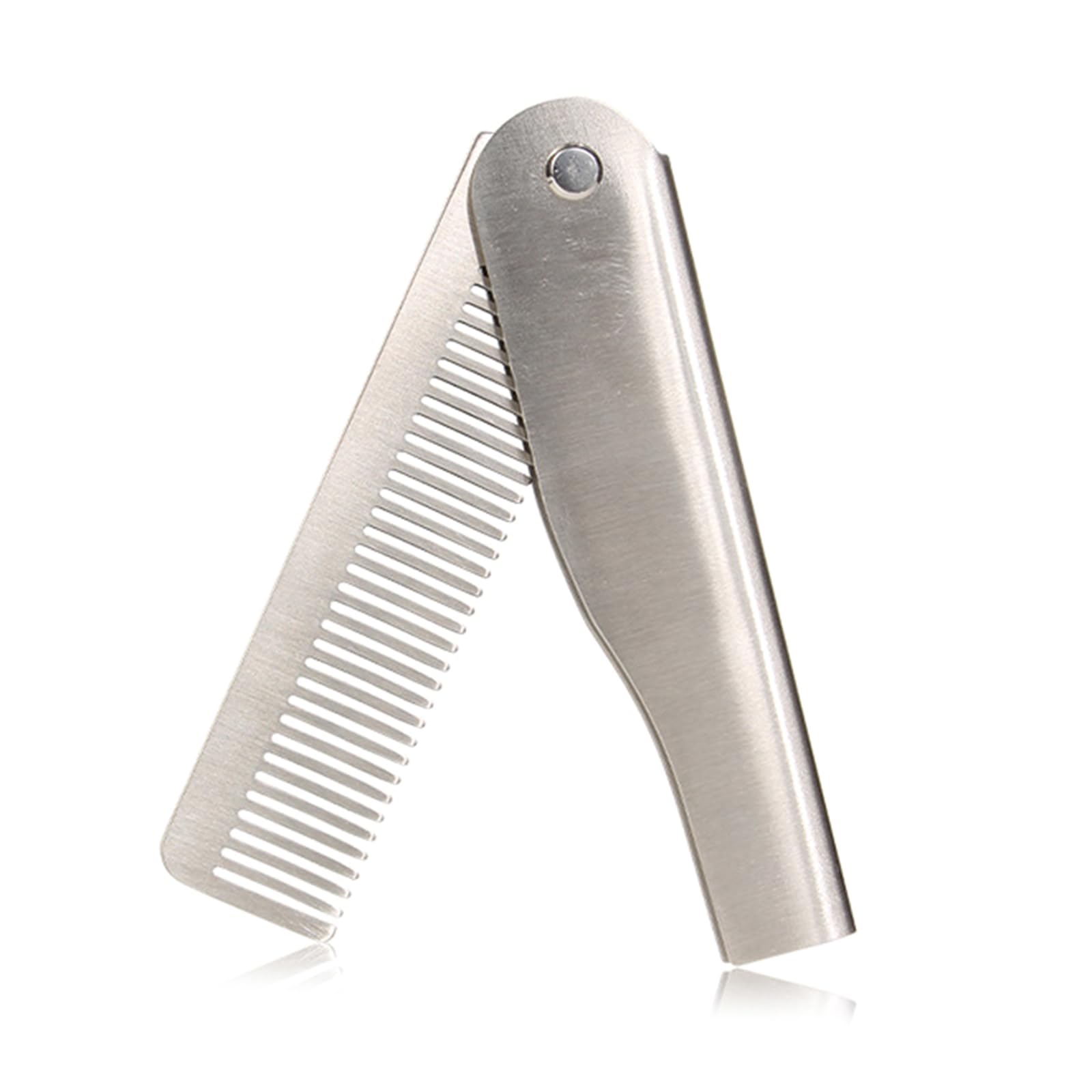 XZQYDS Stainless Steel Beard Comb for Men Ergonomic Grooming Tool for Styling and Shaping Foldable Wide Tooth Beard Comb