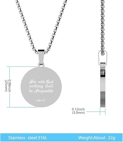 Vista 4 de seensea Collar con colgante deportivo de béisbol, versículo bíblico inspirador Lucas 137, regalo cristiano para hombres y mujeres