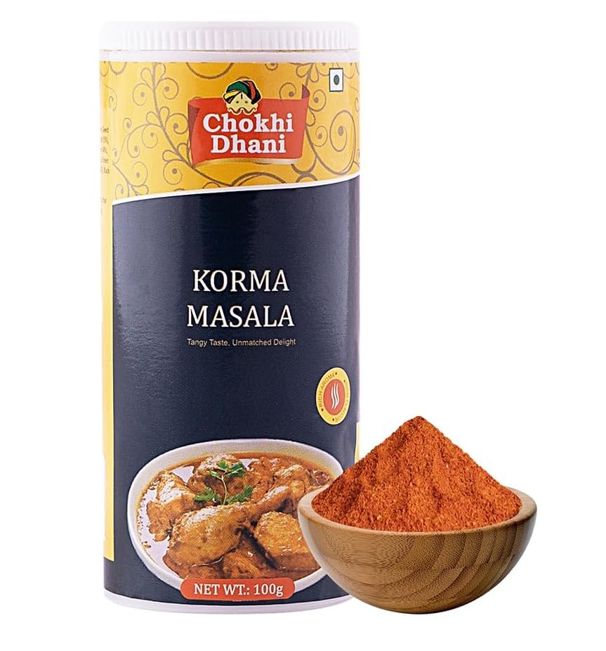 Image of Chokhi Dhani Korma Masala Powder 100g | Mughlai Korma Spice Mix | Rich Creamy Curry Masala for Chicken, Mutton & Veg Korma | Restaurant Style Gravy Masala