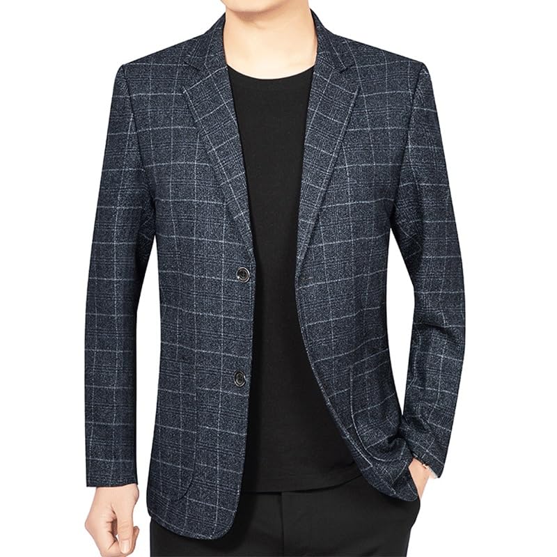 Casual Blazers Men's Tweed Blazers Suit Jacket Single Breasted Male Short Vintage Trench Coat Western Sport Coats