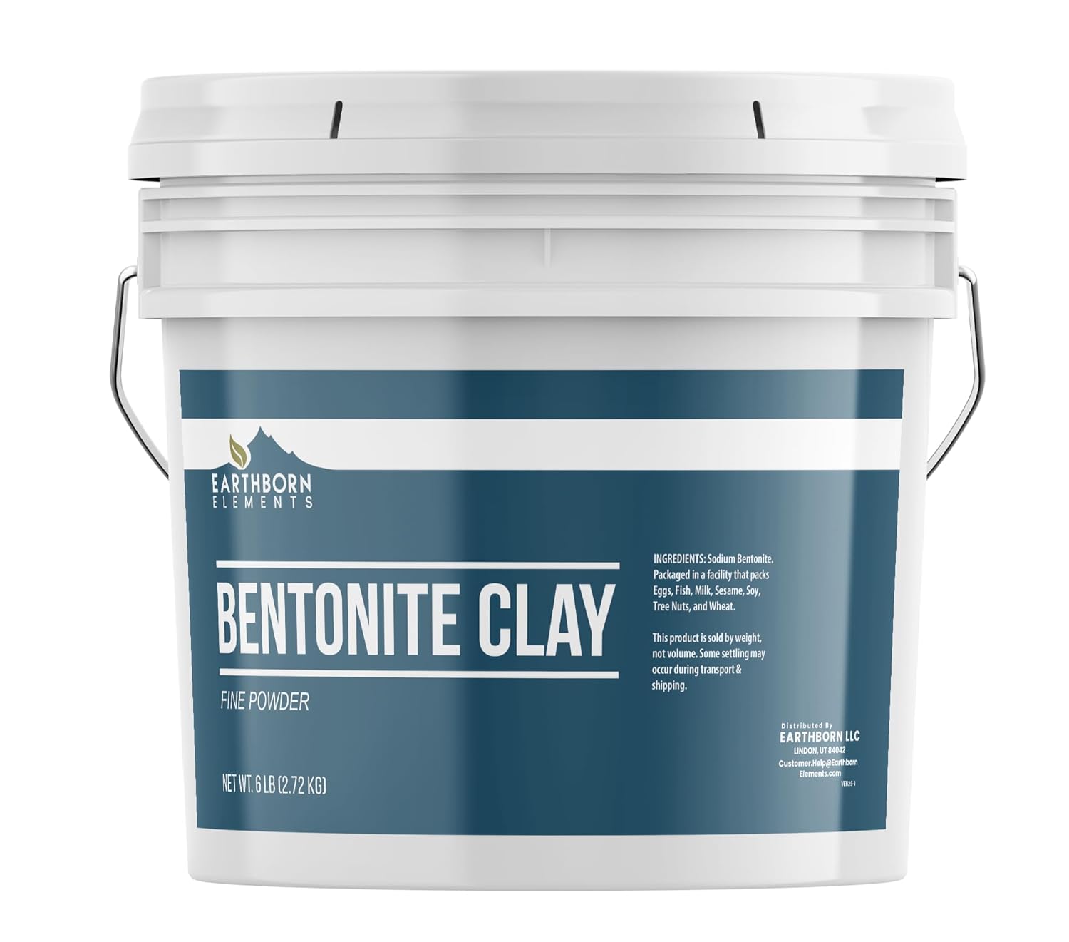 Earthborn Elements Bentonite Clay Powder, 1 Gallon Bucket, Pure Sodium Bentonite, Home Spa