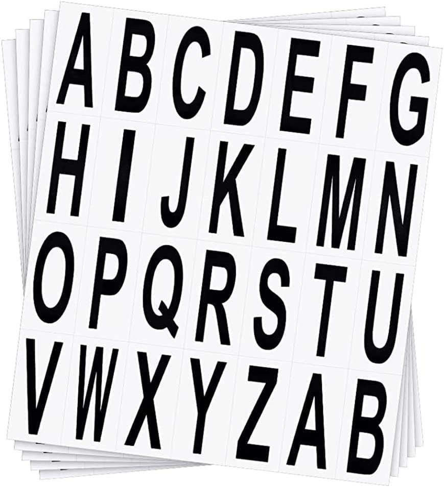 Tunish Vinyl-Alphabet-Aufkleber, selbstklebend, abnehmbar, selbstklebend, wasserdicht, langlebig, für Briefkasten, Schilder, Zuhause, Adressnummer (7,6 cm)