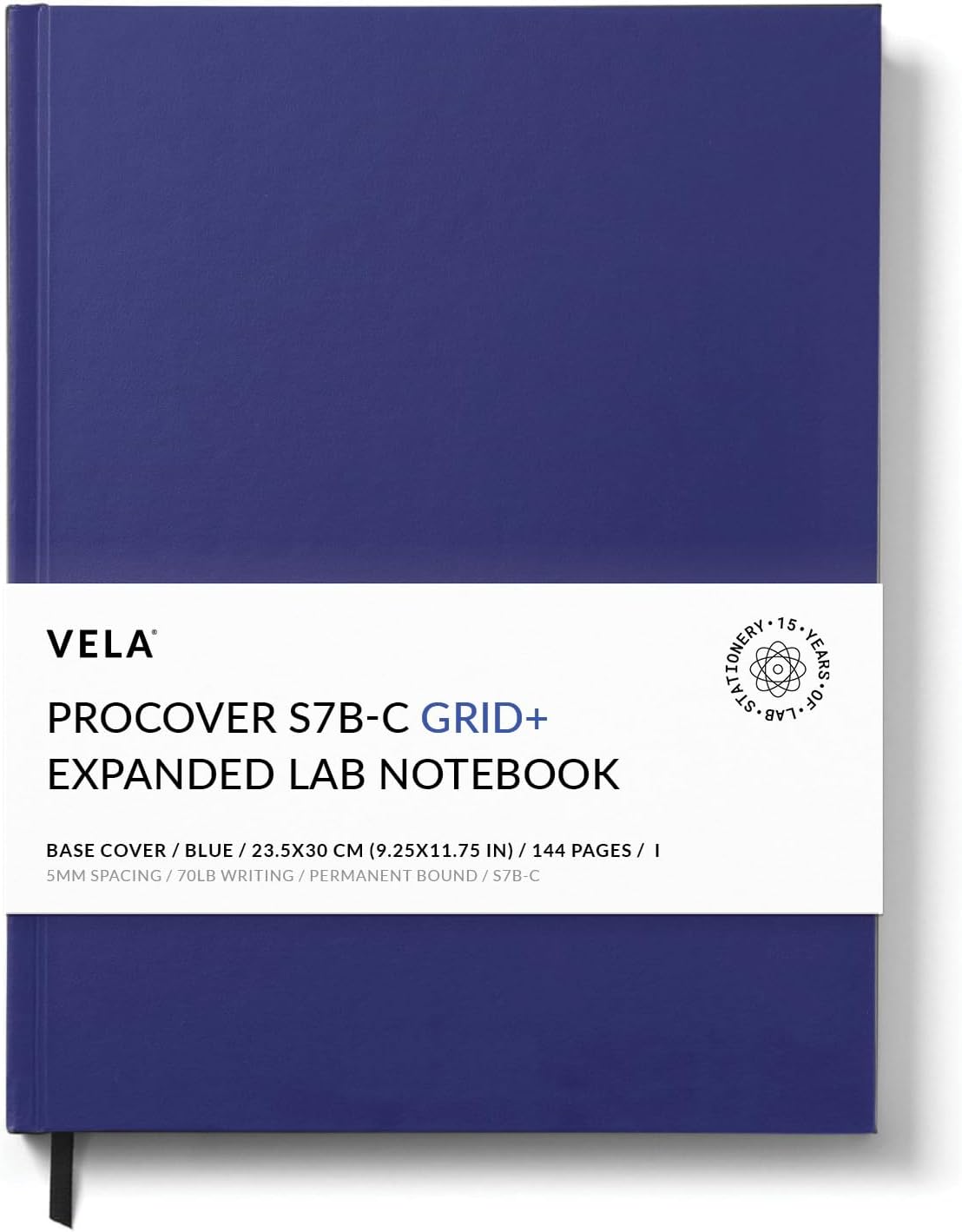 Vela Sciences Advanced ProCover, Blue, 9.25 x 11.75 inches, 144 Pages (1-Pack, Grid+)