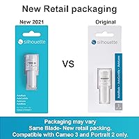 Vista 4 de Silhouette Autoblade - Juego de 3 cuchillas de repuesto para Cameo 3 y Retrato 2 con CrafterClub+50 diseños gratis