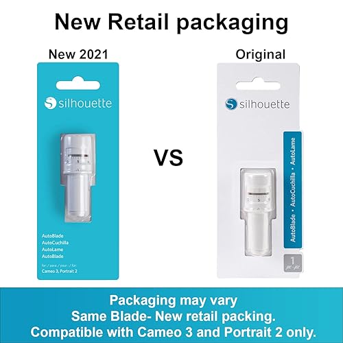 Miniatura 4 de Silhouette Autoblade - Juego de 3 cuchillas de repuesto para Cameo 3 y Retrato 2 con CrafterClub+50 diseños gratis